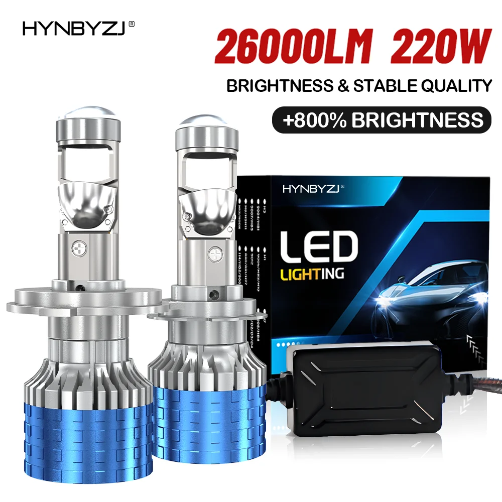 

HYNBYZJ 26000LM H4 LED Projector Headlamp 220W H7 LED Headlights H8 H9 H11 9005 HB3 9006 HB4 6000K Canbus LED Lights For Car