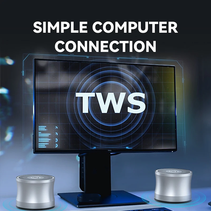 TWS Bluetooth Speaker Metal Portable Music Speakers With AUX-IN Micro SD Microphone Hands-Free For Home Sound Box