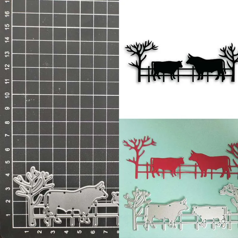 

Country Life Cattle Metal Cutting Dies Stencil Scrapbook Diy Album Stamp Paper Card Embossing Decor Craft Knife Mould