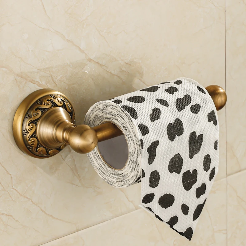 Toilet Paper Holder Wall Mounted Vintage Classic Bathroom Antique Brass Roll Tissue Box Bathroom Accessories YT-13992