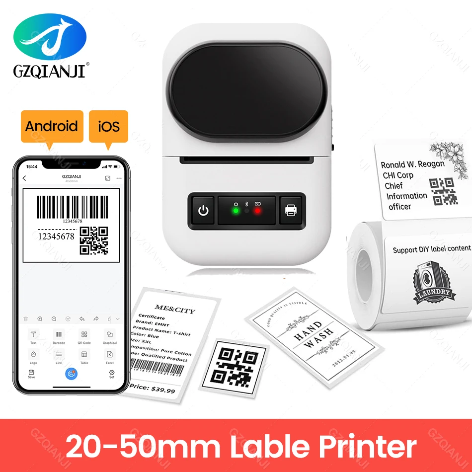 Pt-260 Label Printer Portable Pocket Thermal Mobile Phone Printer 58mm For Labeling Tag Name Price All-in-one Maker - Printers - AliExpress