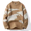 2023 Autumn Men Casual Sweater Cloud Pattern Cute Couple Sweaters Round Neck Long Sleeve Male Knitted Sweater Harajuku Pullover 2