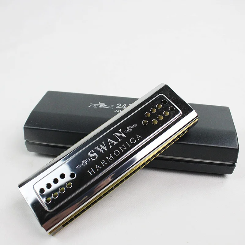 Both Sides Swan Harmonica Tremolo C And G Key 24 Holes Double Harmonica Harp Mouth Organ Woodwind Instruments 8 S54d2f18378b047e3b2d84a59cd1c4b75s