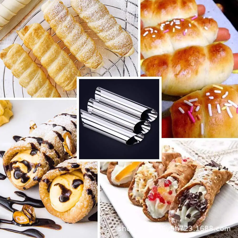 5pcs Moules En Corne De Crème En Acier Inoxydable, Formes De Cannoli, Tube  De Remplissage De Pâtisserie Danoise Antiadhésif, Moules De Cuisson Pour  Coquille De Croissant, Rouleau De Crème, Bouffée, Cône De