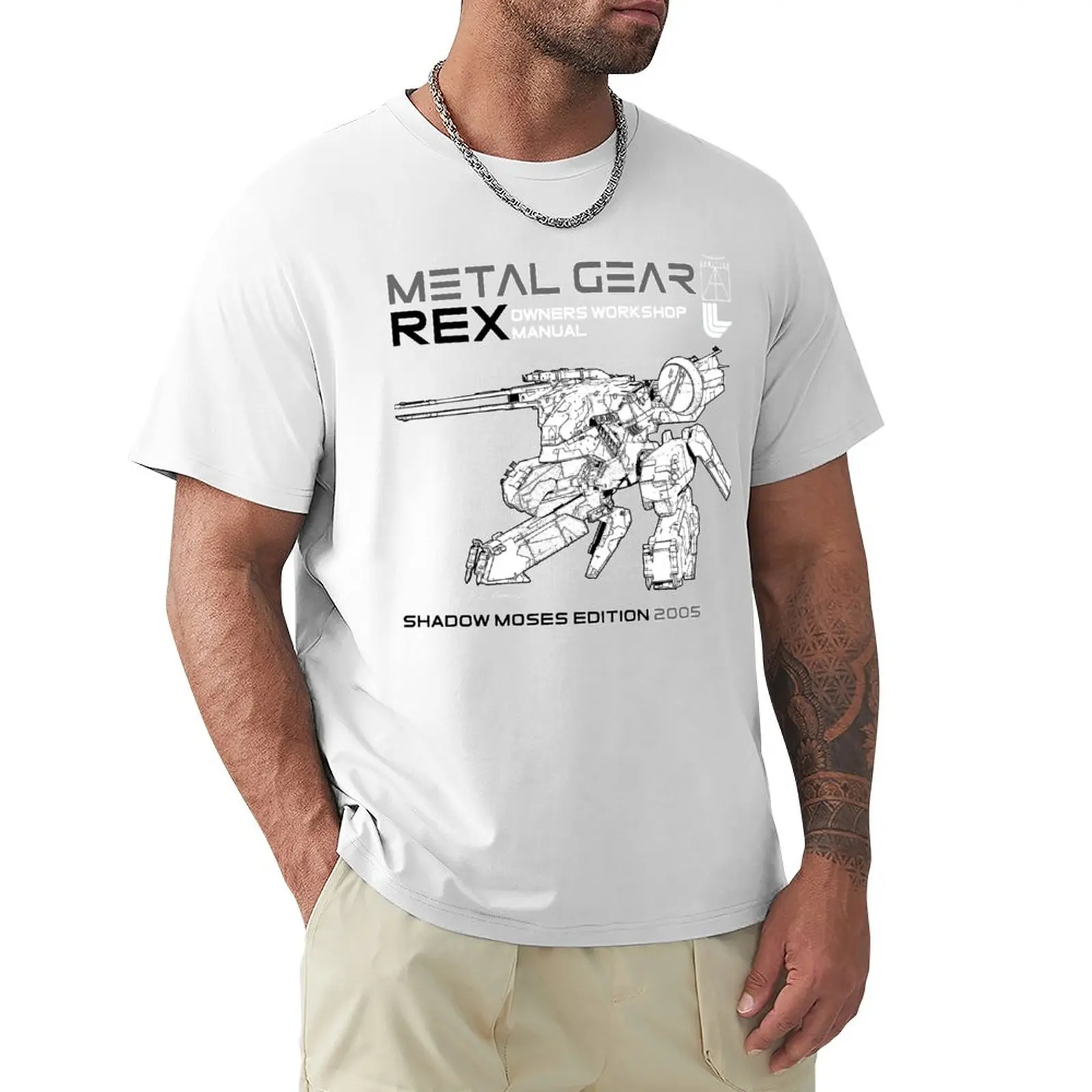 Metal Gear Rex T-Shirt Manuale Cute Top Summer Top Plain White T-Shirt Uomo