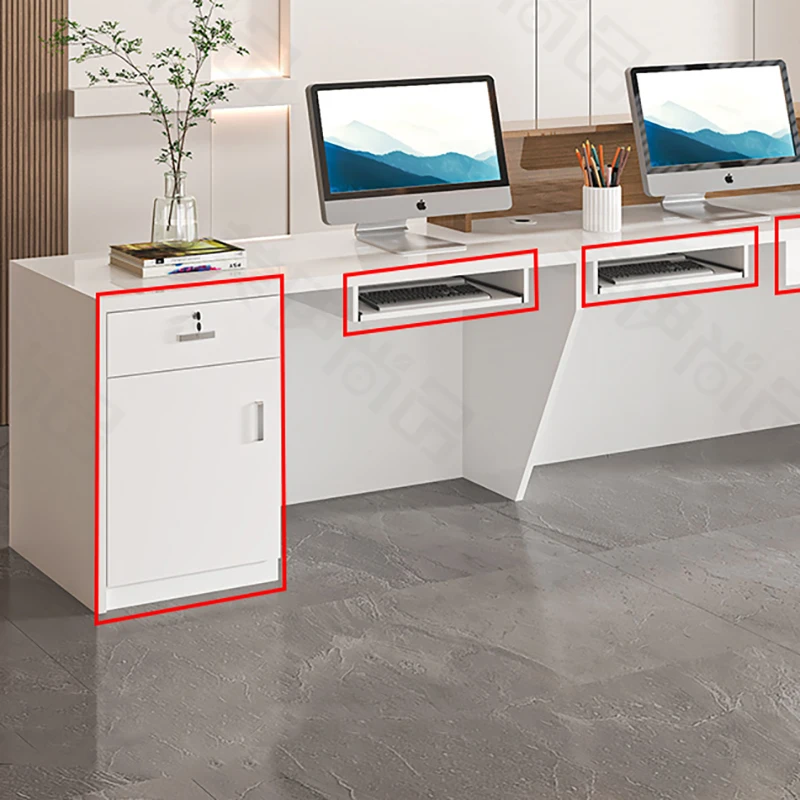 Illuminated Classic Reception Desks Stylish White Checkout Luxury Reception Desks Beauty Salon Mostrador Commercial Furniture