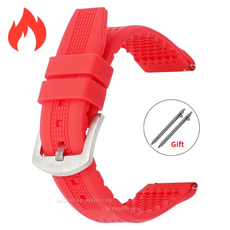 Breathable Silicone Quick Release Watch Strap - Soft Rubber Wristband Accessories