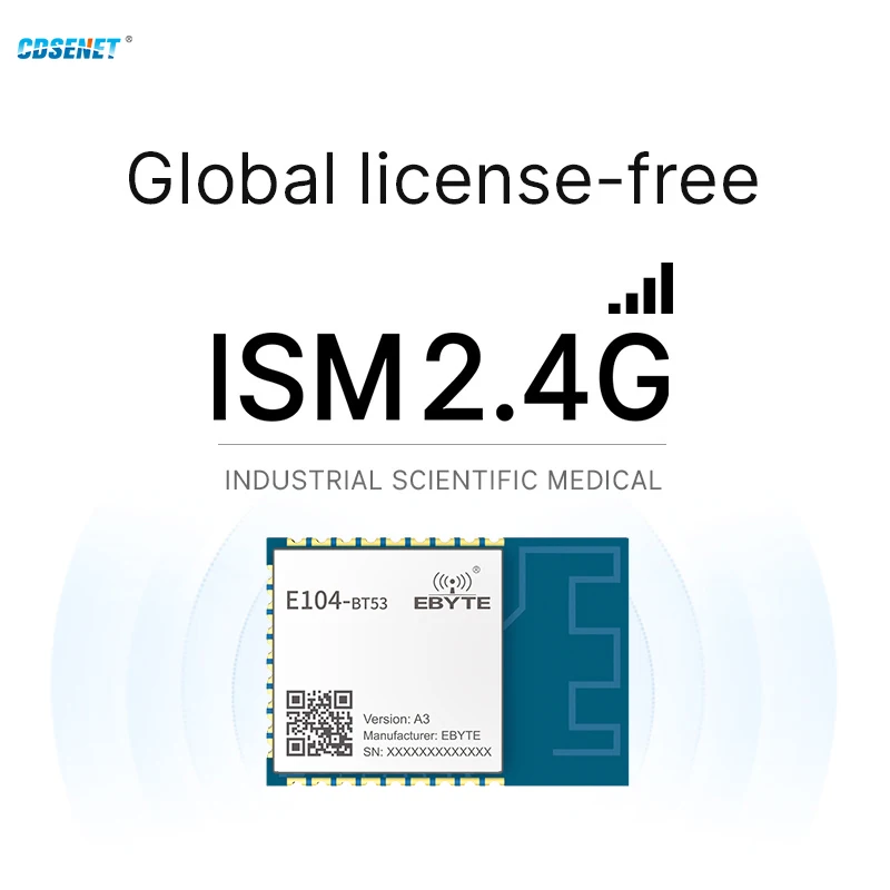 CDSENET 5Pcs EFR32BG22 2.4GHz GFSK BT5.2 Bluetooth Module Industrial Grade High Precision Low Temperature Drifting E104-BT53A3