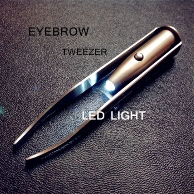 1pc Portable Stainless Steel Smart Design Eyebrow Hair Remove Tweezer With LED Light Makeup Tool BEST SELLERS