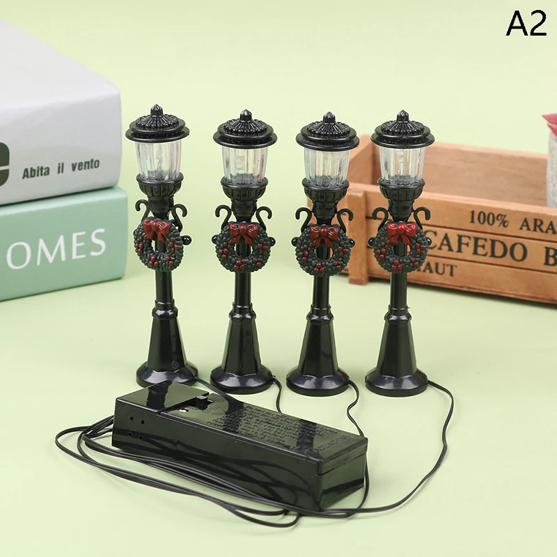 thumbnail image 2 of LIOOBO Christmas Lamp Post Village Accessories: Christmas Mini Street Light Models, Village Fairy Lamp, Miniature Dollhouse Streetlight, Small Street For DIY Dollhouse 4pcs 2 of 9