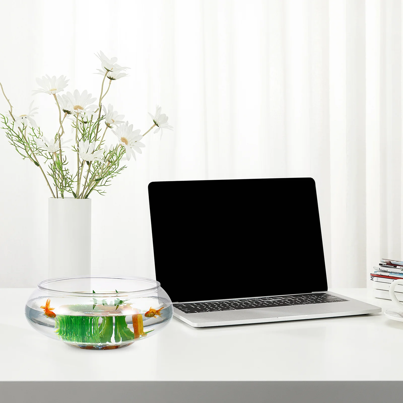 Pecera Para Plantas De Cristal Pecera Decorativa De Vidrio - 24x24x10cm -  Ideal Para Peces Pequeños O Centro De Mesa Sarufo Glass Plant, image size:1600x1600