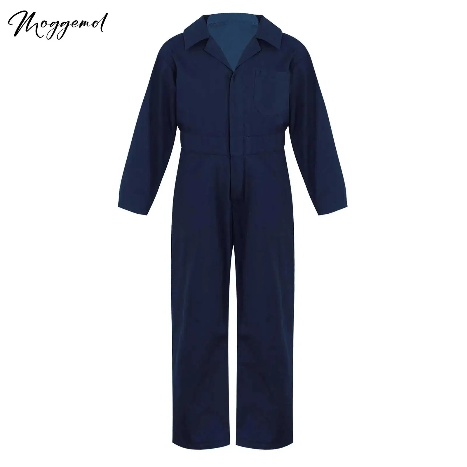 Kids Boys Coverall Costume Mechanic Jumpsuit Flightsuit Boiler Suit Long Sleeve Cargo Overalls for Theme Party halloween Cosplay