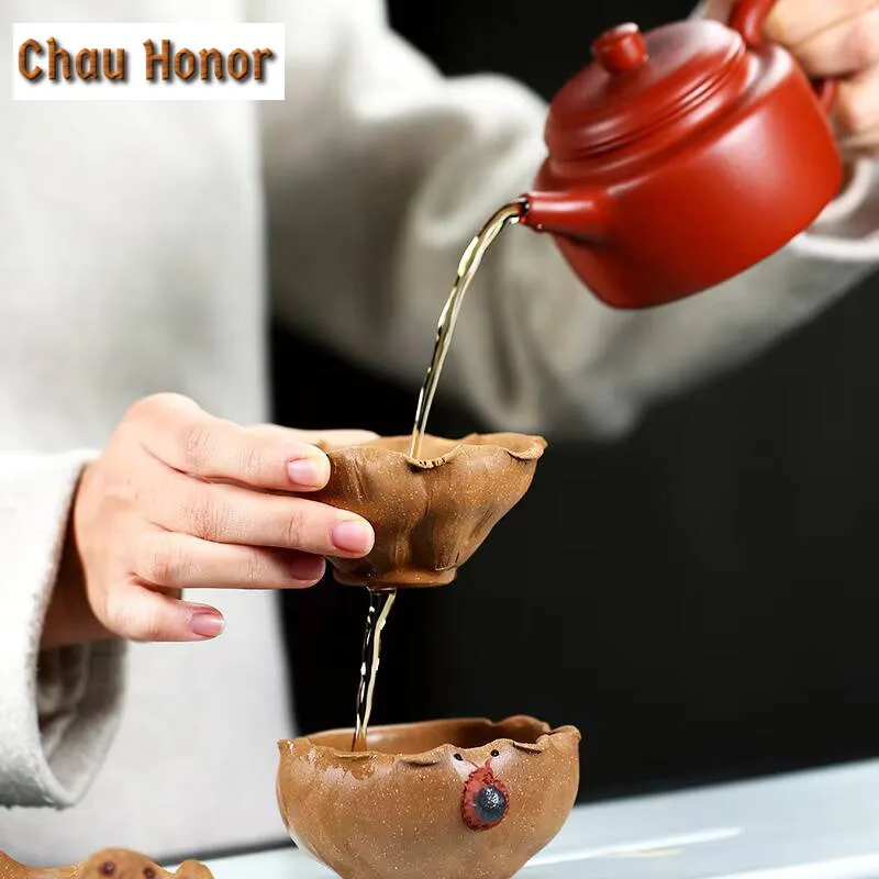 Creative Yixing Zisha Tea Leaking Tea Strainer Handmade Lotus Seed Lotus Leaf Mesh Tea Filter Kung Fu Tea Set Accessories Gifts