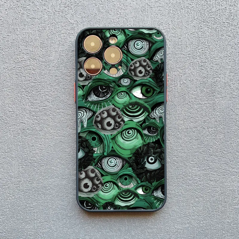Gotische Gruselige Schwarz-Rote Monster-Augen Handyhülle für iPhone 17 14 13 12 Mini 11 Pro Max 16 15 Pro Max Plus XS XR X Schutzhüllen – Detail 4