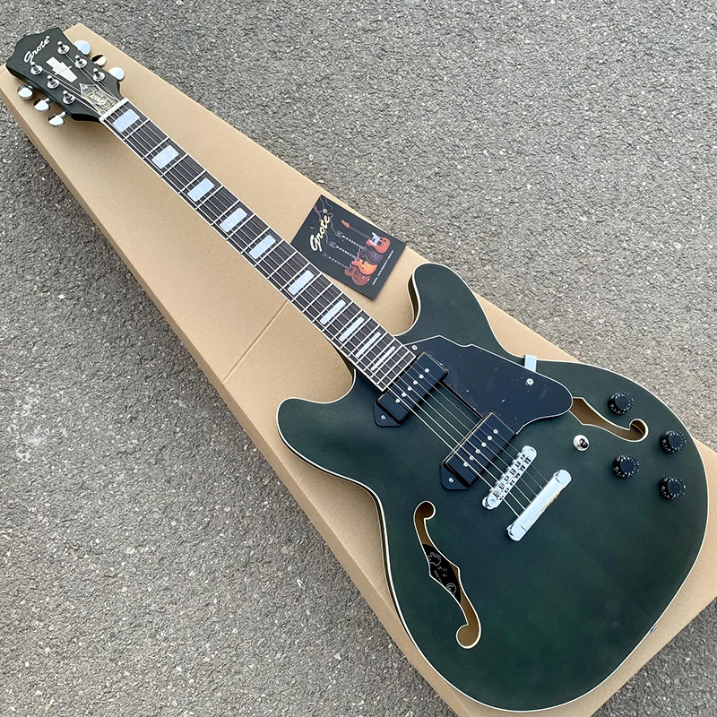 

Grote jazz matte guitar, hollow electric guitar, professional quality assurance, free shipping fees for door-to-door delivery.