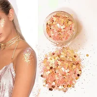 New Hybrid Sequins Glitter Round Colorful Glitter Pots Nail Face body Shadow Glitter Beauty Makeup Shinning Glitterer Powder 1