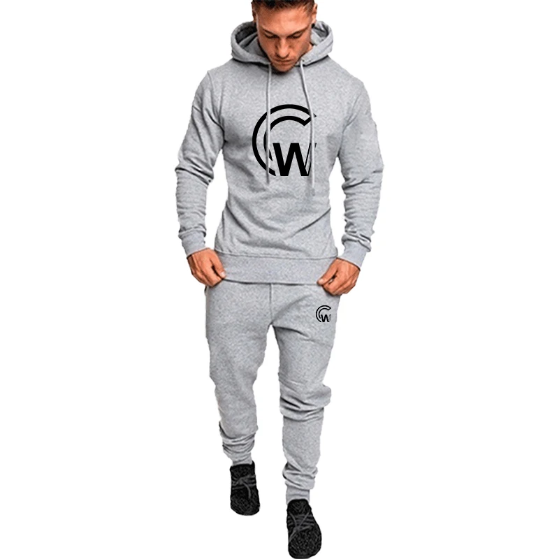 Autumn men's fitness sportswear jogging set camouflage printed hoodie top+pants sportswear men's outdoor running jogging set
