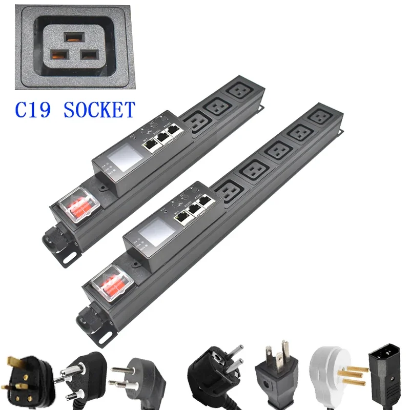

PDU power strip power distribution unit 2-5AC Intelligent current and voltage detection meter 2 m line C19 socket