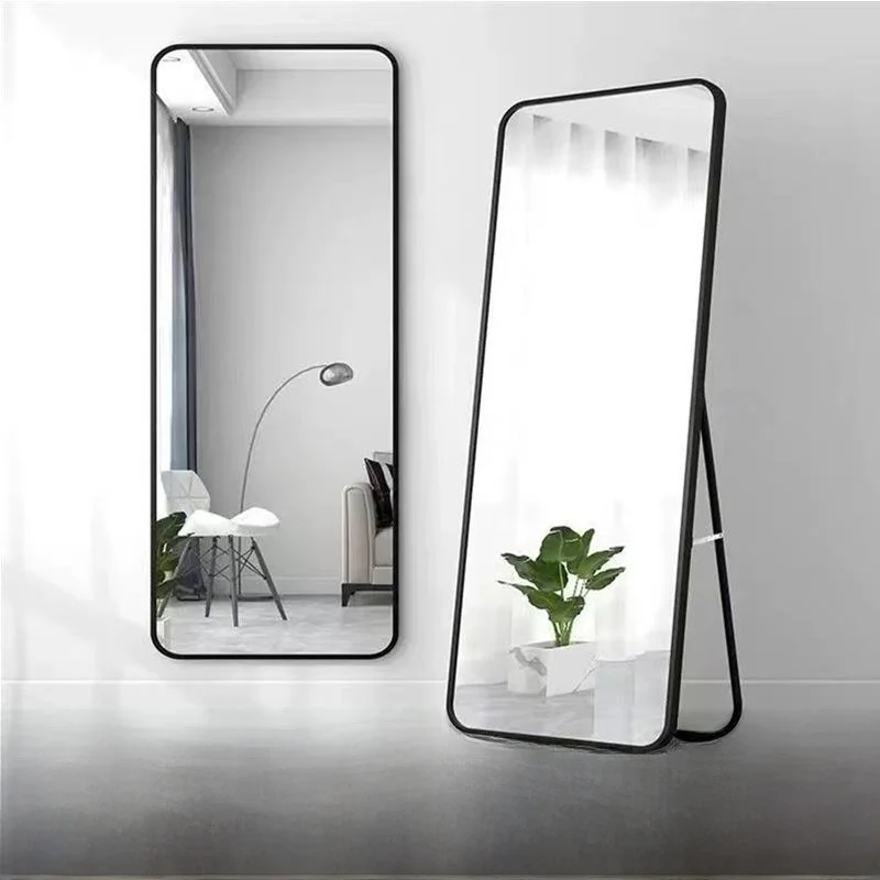 מראה עומדת בגודל מלא לנשים לשימוש ביתי בחדר השינה, מראה קיר מדבקה פופולרית לאיפור, מראה תלת מימד באורך הרצפה לתלייה על הקיר