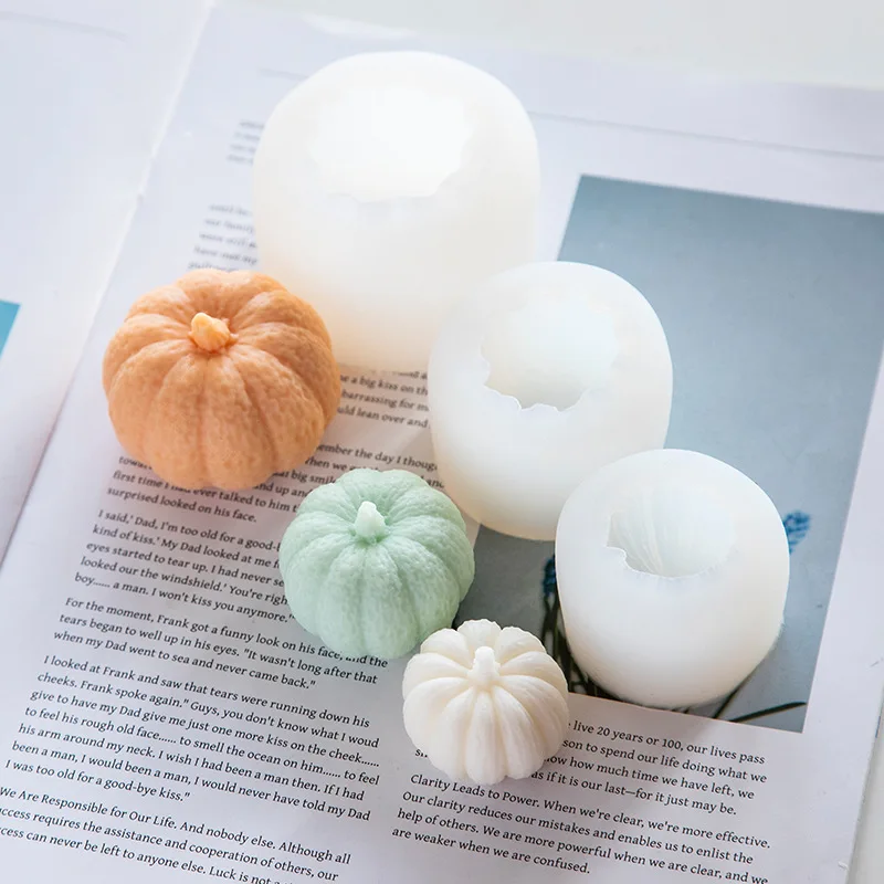 Silicone Candle Molds 1pcs Pumpkin Halloween Crafts Plaster Resin Cement Mold Handmade Chocolate Cake Baking Tools