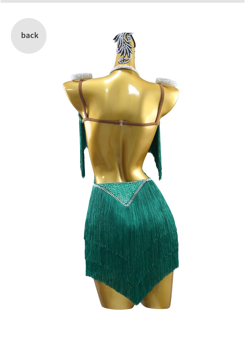 Neue Latin Dance Kostüm Mädchen Linie Kleid Abend Fransen Rock Tragen Frauen Kabarett Anzug Sexy Outfits Amerikanischen Party Prom Kleidung – Detail 10