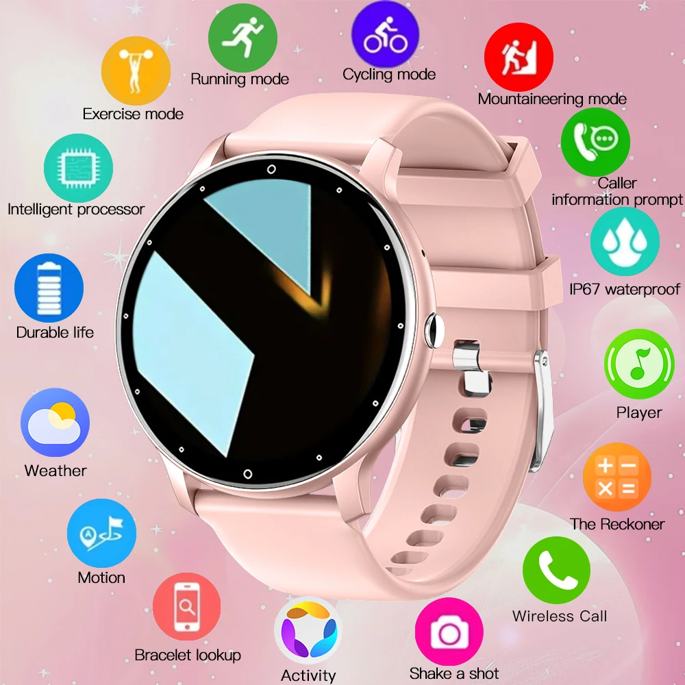 ساعة ذكية للياقة البدنية PEJE مقاس 1.28 بوصة لأجهز...