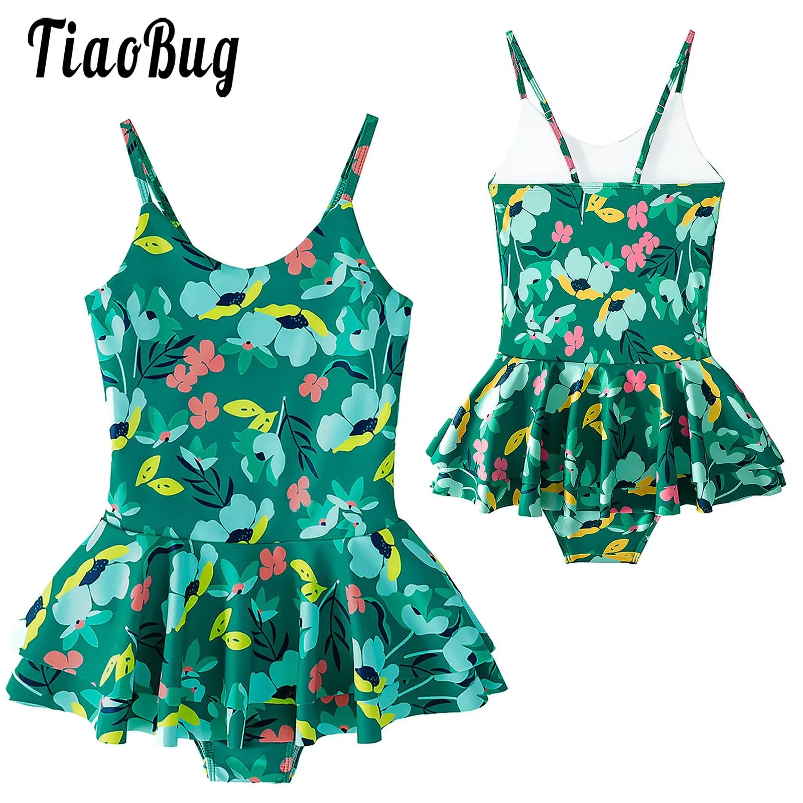 

Girls Swimsuits 2-12Year Baby Printed Swim Dress Swimwear Summer Beach Bathing Bikini Clothes Kids Hawaiian Style Swimming Wear