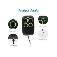 433MHz RF Wireless Remote Control 4 Keys Waterproof Copy Code Duplicator for Garage Door Gate Light Samrt Home Remote Opener 4