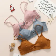 

Roseheart Women Fashion Pink Black Bow Sexy Bras Wireless Cut Out Bralette Cotton Panties Female Bra Lingerie Sets Underwear B