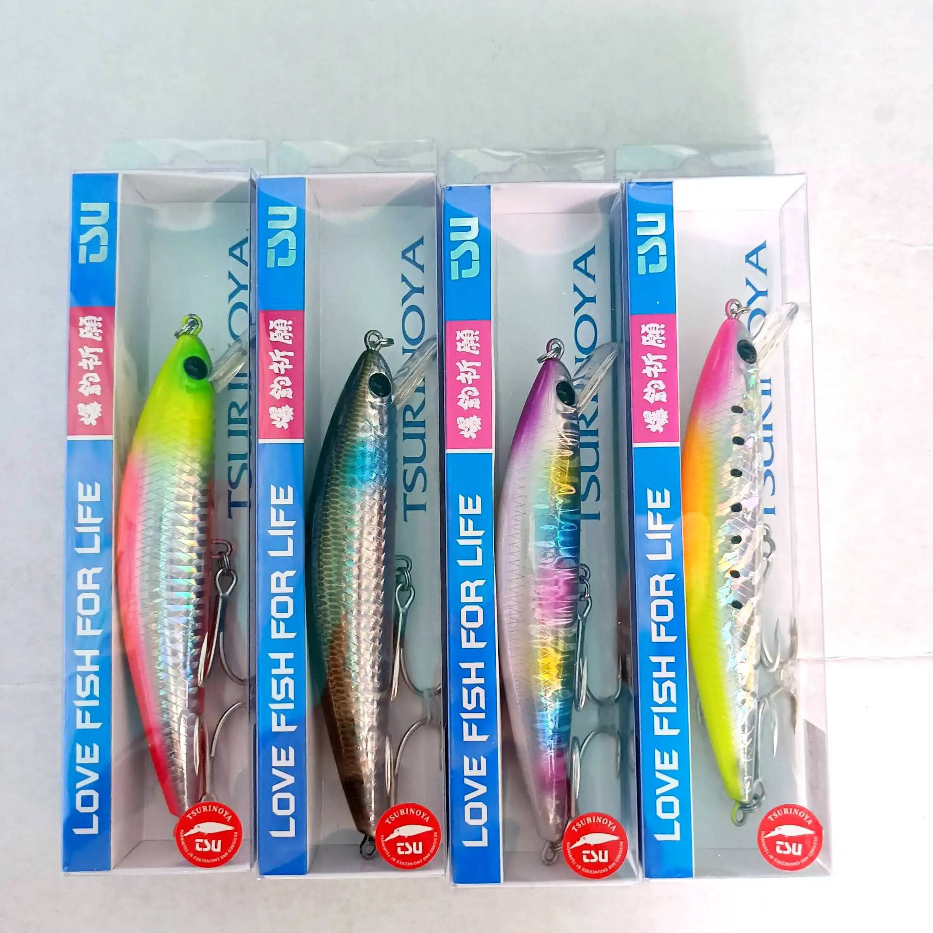 TSURINOYA 4PCS Big Sinking Minnow Fishing Lure 12cm 40g Saltwater Wobblers  For Seabass Artificial Big Game Sea Fishing Tackle