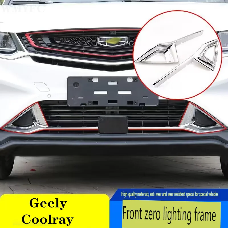 

Аксессуары для Geely Coolray 2019, накладка на переднюю фару автомобиля, полоса, противотуманная фара, кольцо для отделки бровей, хромированное украшение из АБС-пластика