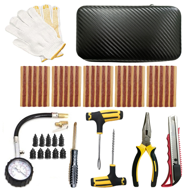 Tire Repair tools Kit Tubeless Tyre Puncture Repair Kit Studding Tool Set Bike Tire Replacement Tool Moto Tire Repair Tools