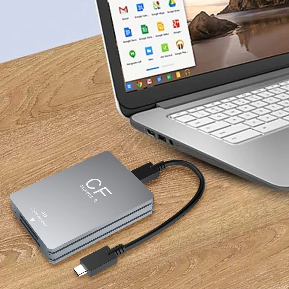 CFexpress A 타입 SD 카드 리더 메모리 카드 리더, 듀얼 슬롯 CFexpress 리더 어댑터, SLR용 USB C에서 USB C/A 케이블, 2 in 1