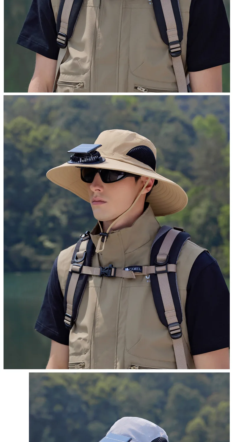 Sonnenhut Mit Solarventilator Und Usb-ladung Für Outdoor_voghion.com