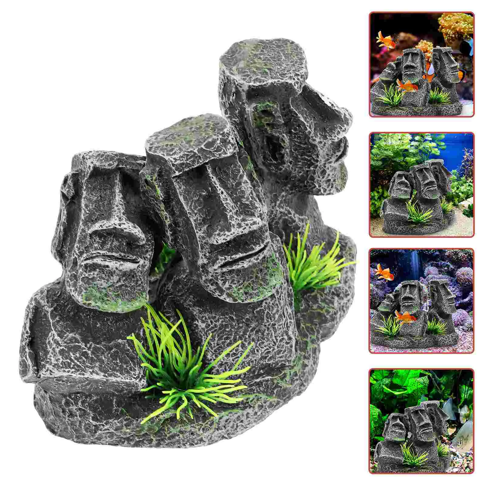 

Crafts Moai Decor Aquarium Decorations Fish Decorate Supplies Ornaments Accessory for Tank Medium