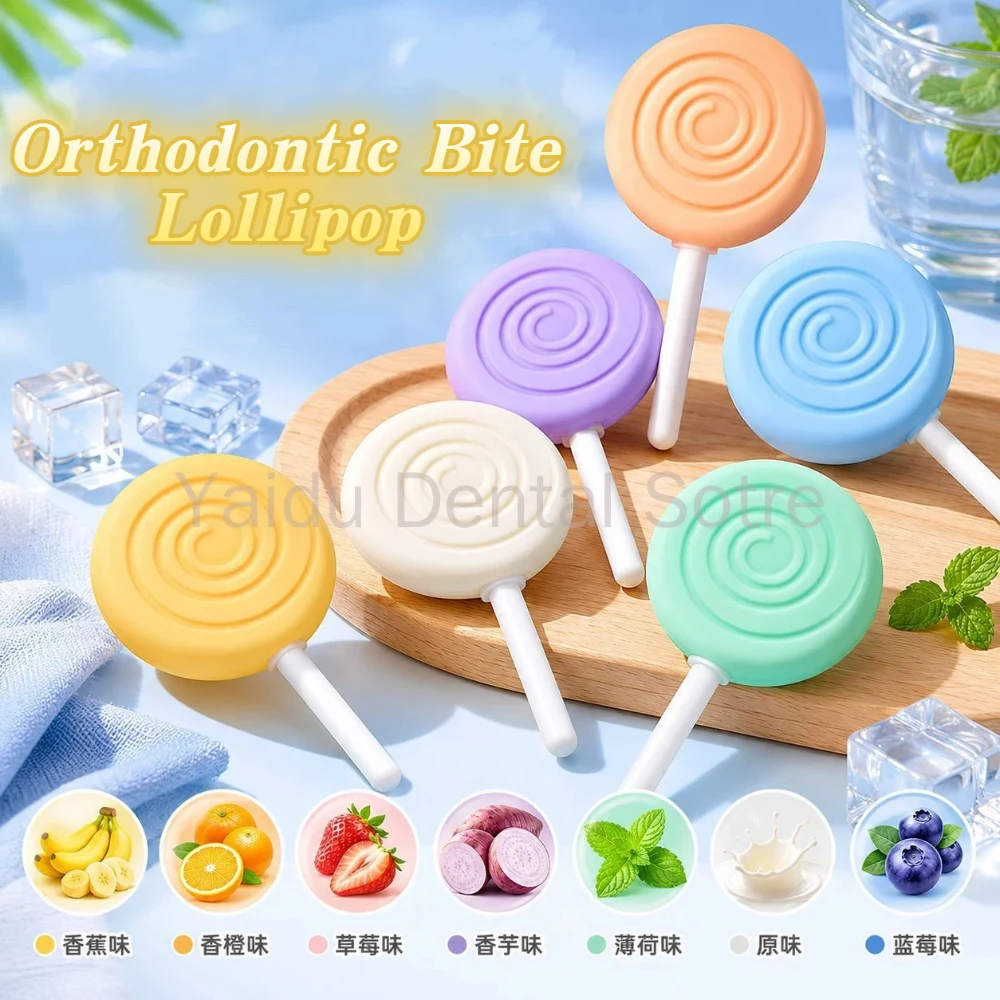30 Stück Kieferorthopädische Kaustäbchen in Lollipop-Form für Unsichtbare Zahnspangen, Zahnschmerz-Linderung und Kautraining