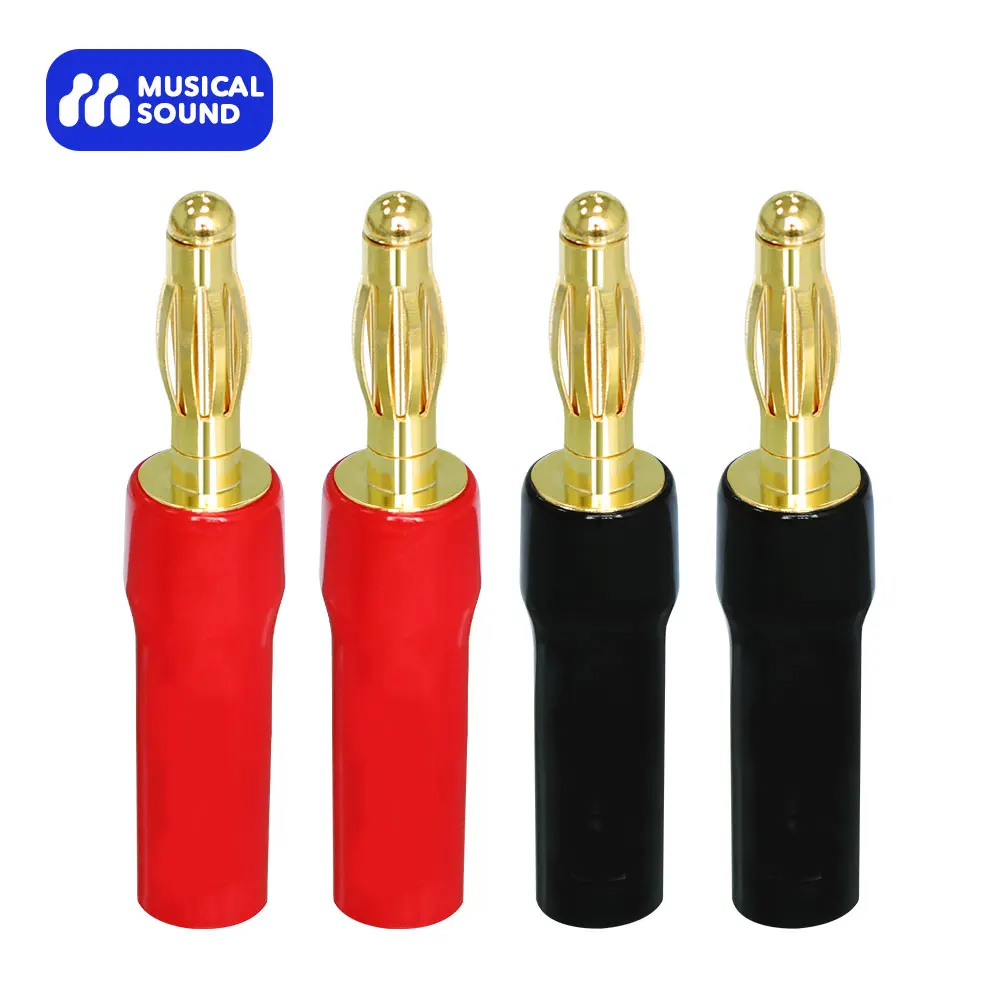 Spine A Banana Audio Musicale Per Cavo Altoparlante Placcato Oro 24K Isolato Per Terminali Jack Connettore Adattatore Banana Caricato A Molla