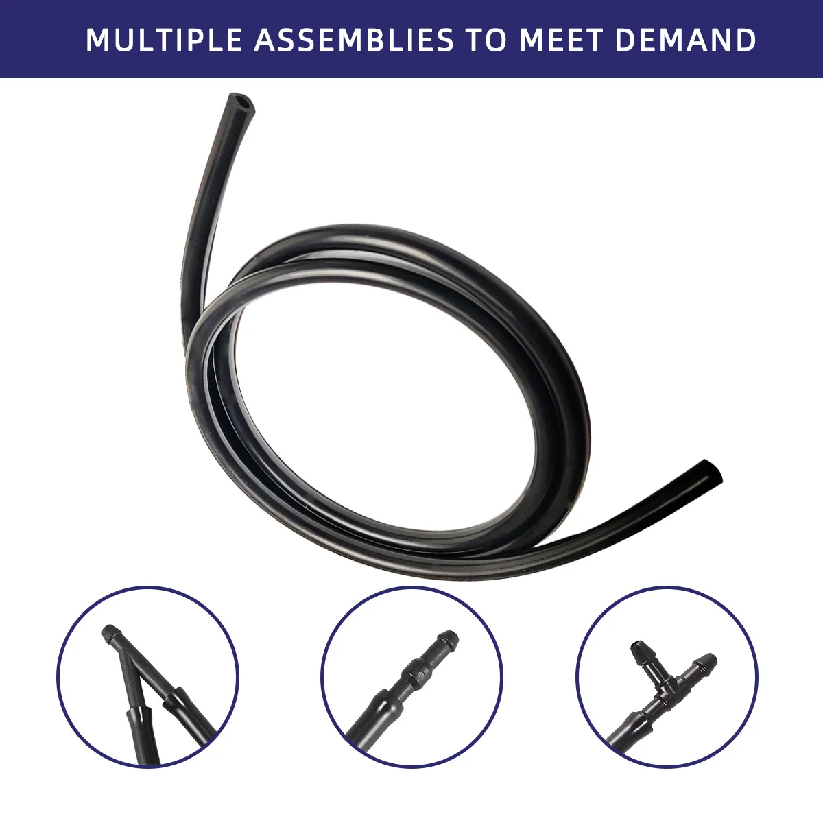 Universal 2-Meter Windshield Washer Nozzle Hose with Direct Spray Head