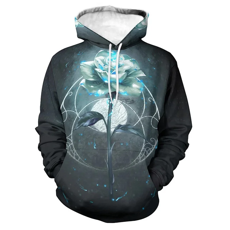 

New Printed Hoodies Love & Roses 3D Print Fashion Hip Hop Pullover Men Women Children Streetwear Harajuku Swearshirts
