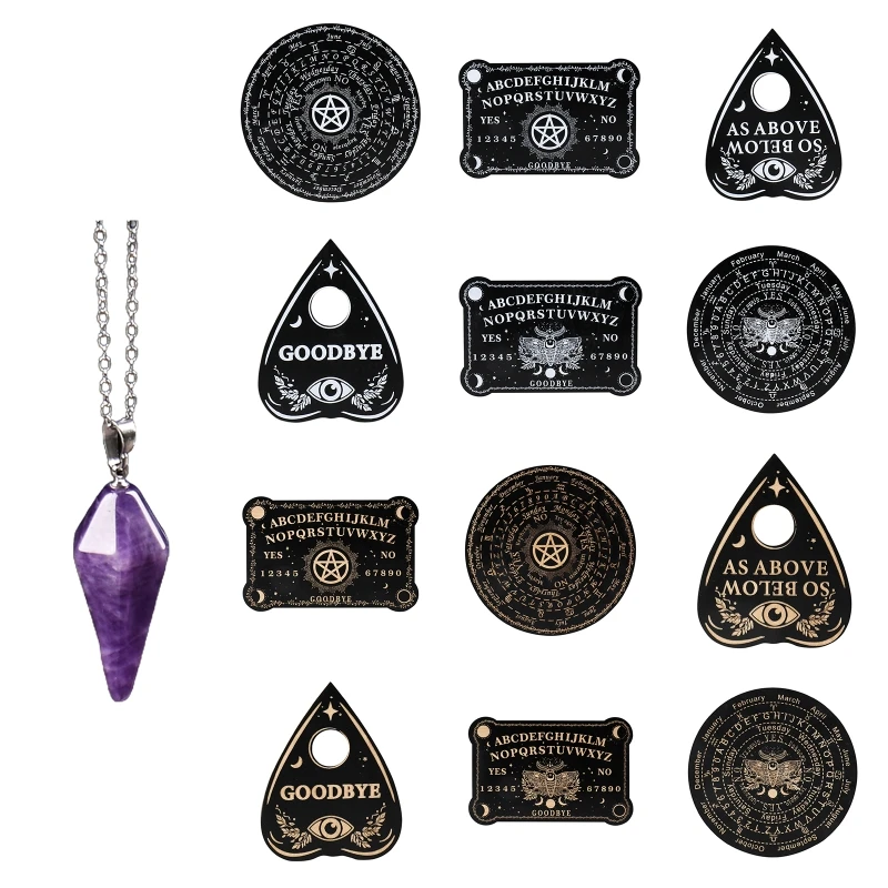 

Pendulum Dowsing Divination Spirit Board Wooden Talking Board for Teens Adults Birthday Party and Family Gatherings