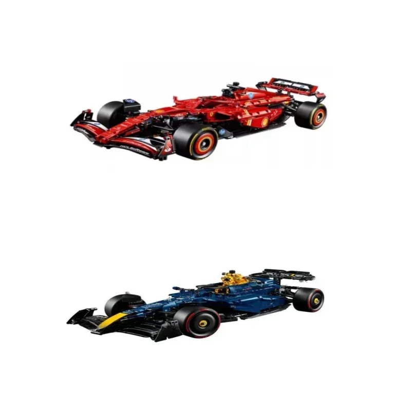 2025 New Technical Sport Red Blue Car Building Racing Blocks City Super Car Bricks Toys For Boys Holiday Gifts