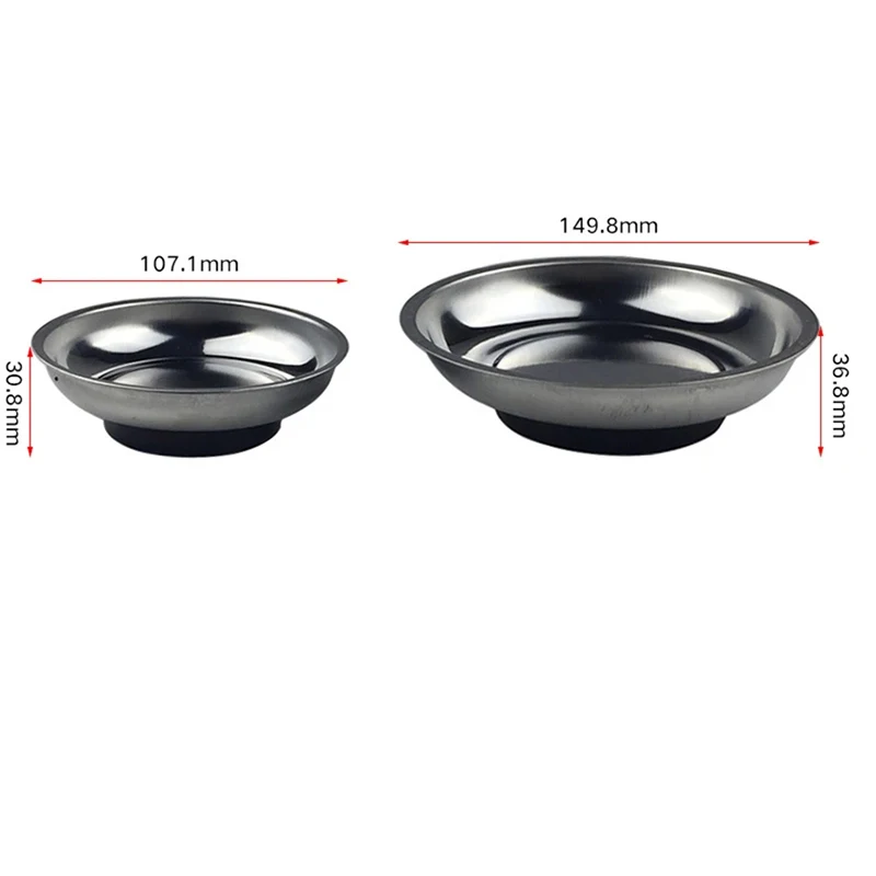 Round Magnets Stainless Steel Heavy Duty Magnetic Parts Bowl 3/4/6 Inches Round Magnetic Screws Nuts Bolts Tools Parts Tray Holder