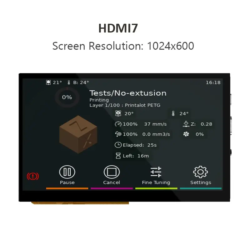 BIGTREETECH HDMI7 HDMI5 Touch Screen 7‘’ 1024x600 HDMI IPS Display Capacitive for Raspberry Pi4 Mini PC Monitor 3D Printer Parts image 7