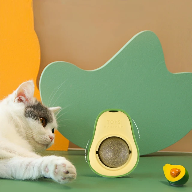 Natural Catnip Healthy Rotatable Wall Stick-on Ball Cats Teeth Cleaning Catnip Ball Toys cat Catnip Scratching Supplies 5