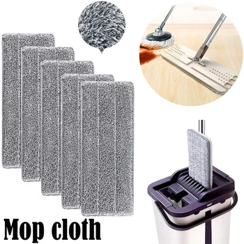 Replace Mop Head Microfiber Replacement Head Floor Cleaning Cloth Pads Flat Squeeze Hand Free Wringing Tools for Home, Kitchen 1