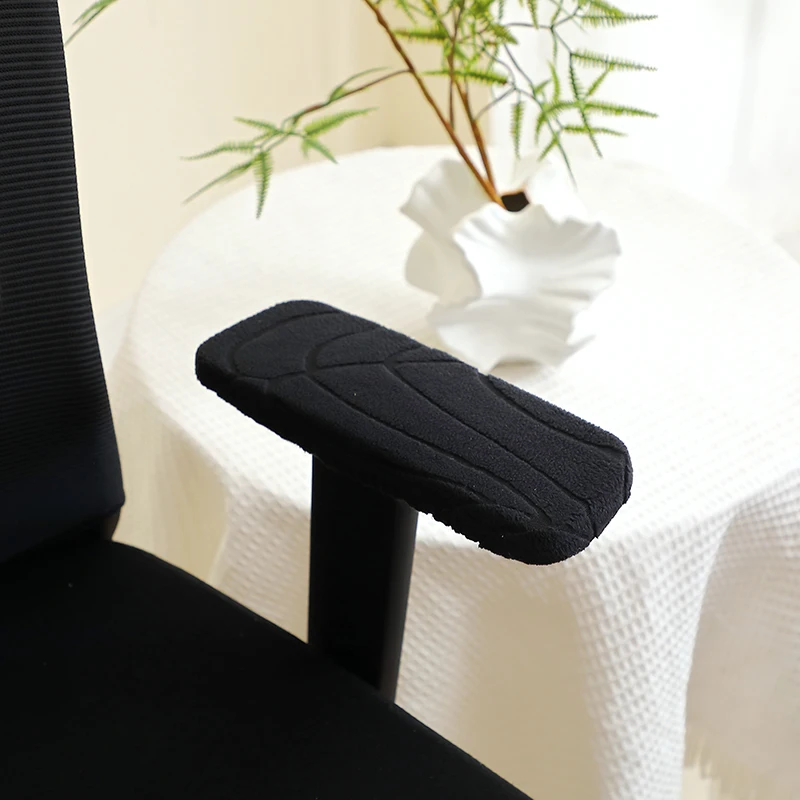 2 Teile/satz Elastische Bürostuhl Armlehne Abdeckungen Jacquard Rotierenden Chalr Arm Schutz Einfarbig Armchalr Abdeckungen für Office Home – Detail 11