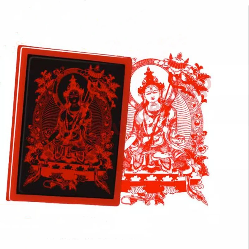 

White Tara Buddha statue seal, automatic oil release, photosensitive seal