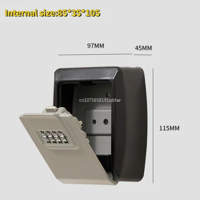 Alloy Key Lock Box Password Combination Lock Box Wall-mounted Key Storage Box Reset Password Anti-theft Security Lock Box Home 6