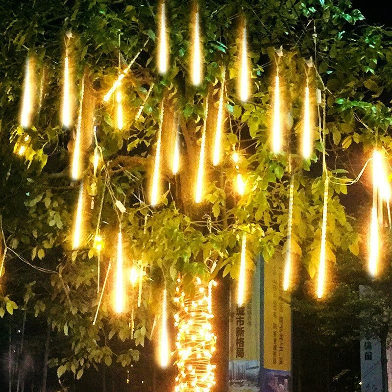 32/24/16/8 Tubes LED Meteor Shower Rain Lights Xmas Falling Raindrop Fairy String Light for Outdoor Garden Christmas Decoration