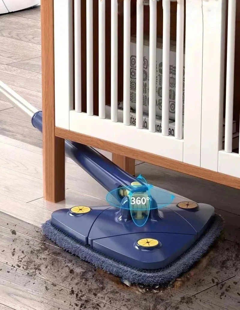 Verstellbarer 110cm Reinigungsmop Neuer Dreiecksmop 360° Schwenkbar Ausziehbarer Bad-Fliesen-Boden-Wand-Tiefenreinigungsmop für Bequemlichkeit – Detail 3